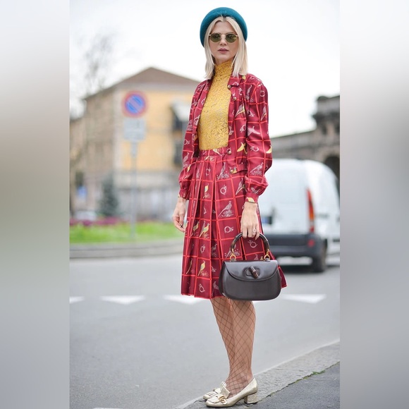 Gucci Marmont GG Logo Golden Fringe Block Mid Heel Kiltie Loafers Pumps - Picture 13 of 15